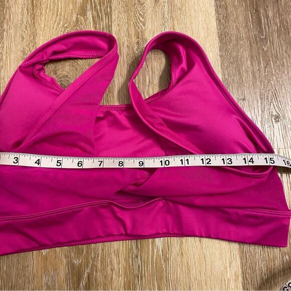 AVIA Low Support Wireless hot Pink Twisted mesh Back Sports Bra padded plus XXL - Picture 5 of 8